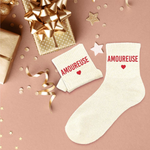 Chaussettes Amoureuse TU - Blanc Cassé