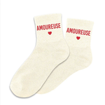 Chaussettes Amoureuse TU - Blanc Cassé