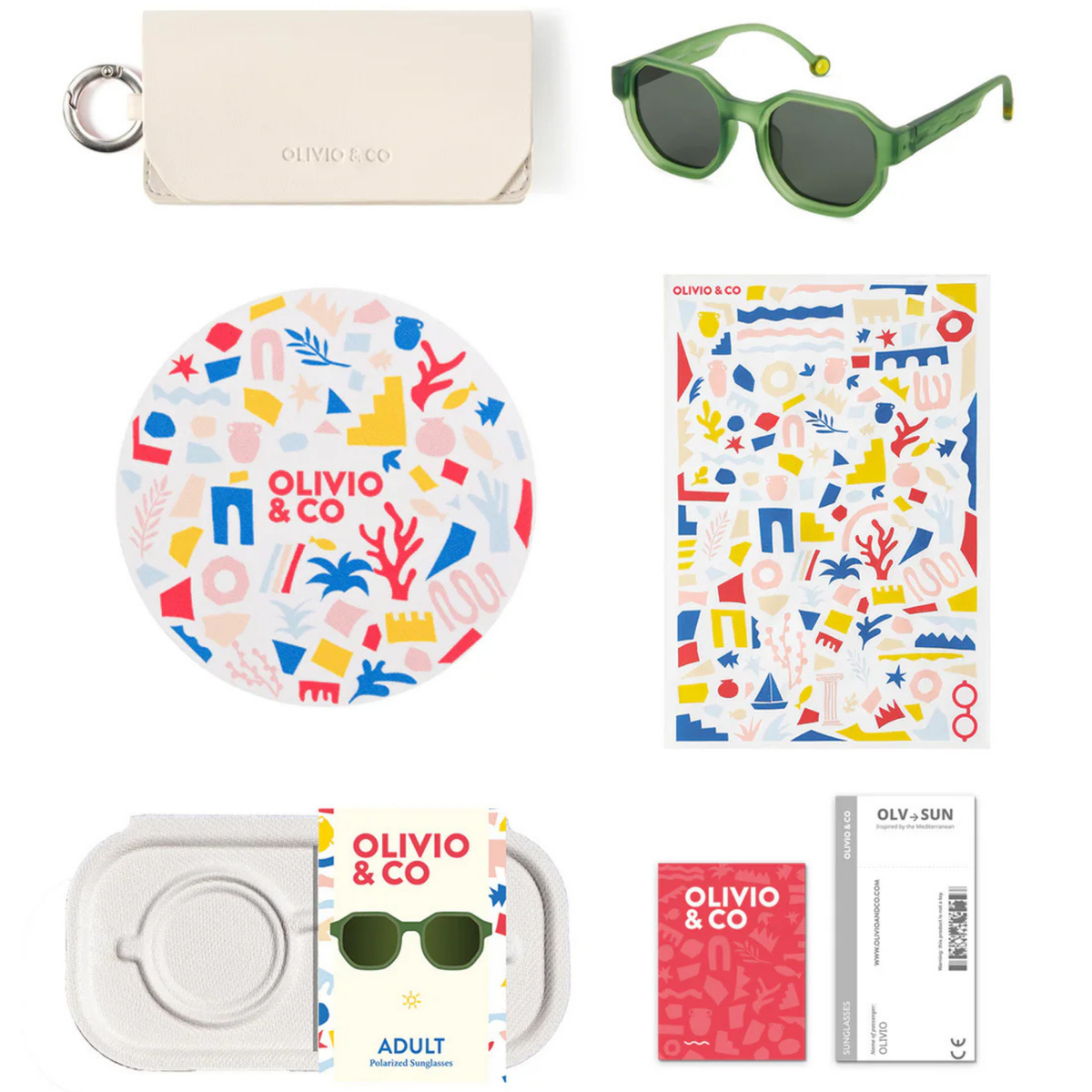 Lunettes de Soleil Adulte et Adolescent – Vert Olive