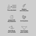 Culotte menstruelle ARTÉMIS - Flux abondant - Noir