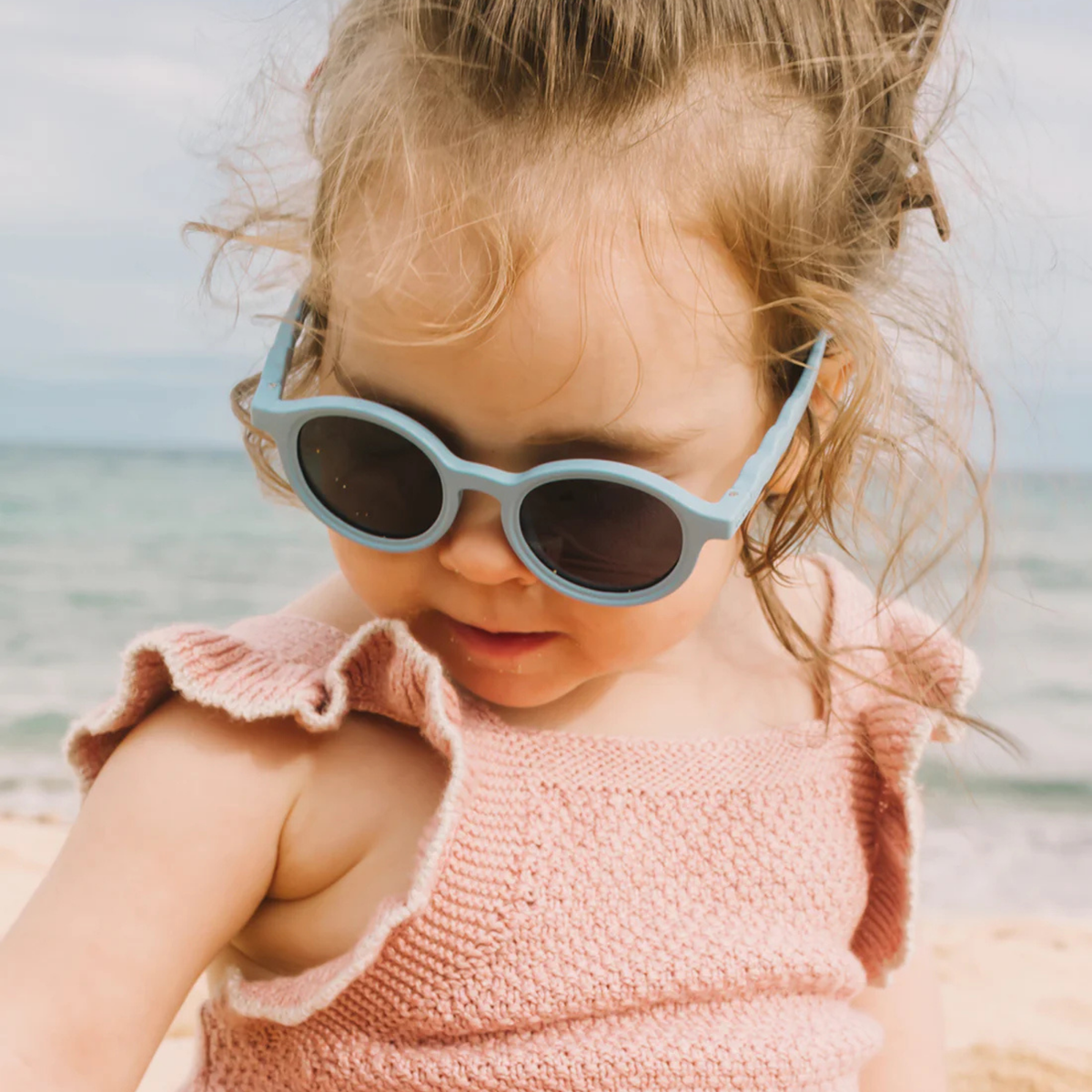 Lunettes de Soleil Ovales Bébé – Bleu Récif