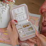 Boîte à bijoux de voyage Corinne - Lin Rose
