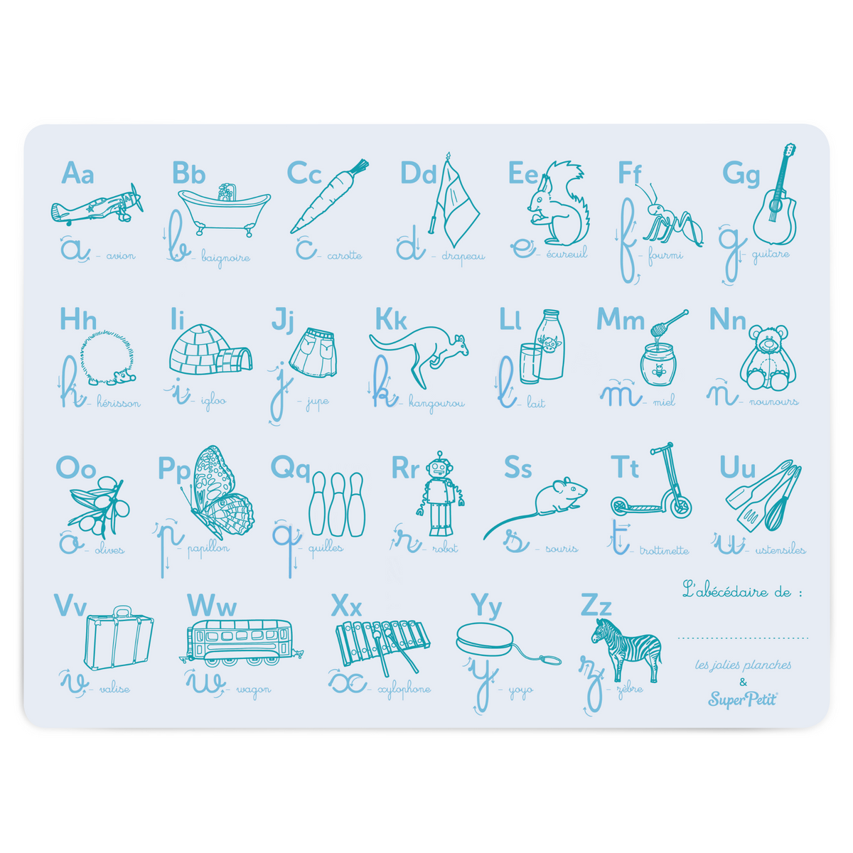 Coloriage effaçable et réutilisable - Abécédaire