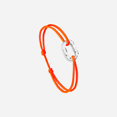 Bracelet Barbotin maillon plat 16 mm plaqué argent - Orange