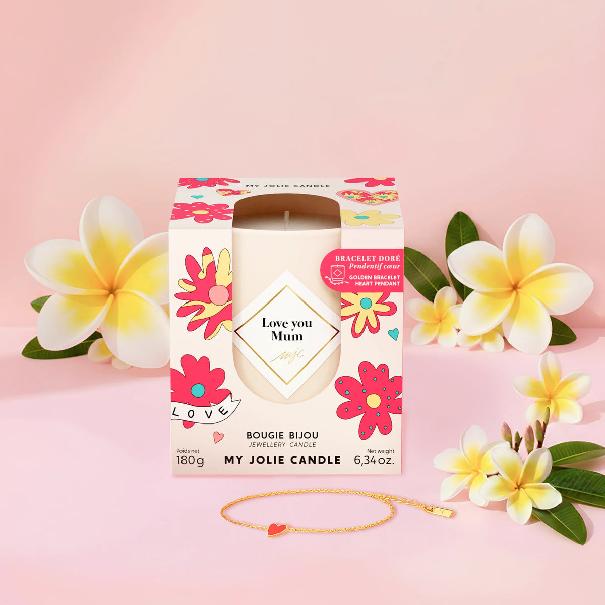 Bougie Bijou Bracelet cœur - Monoï