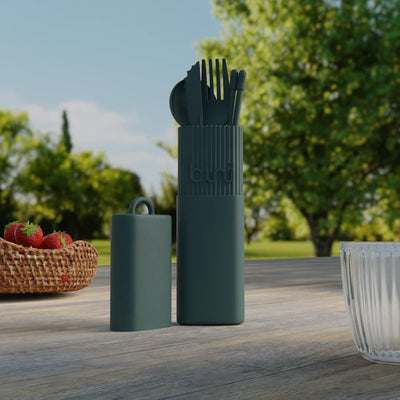 Kit de couverts réutilisables - Vert Foncé
