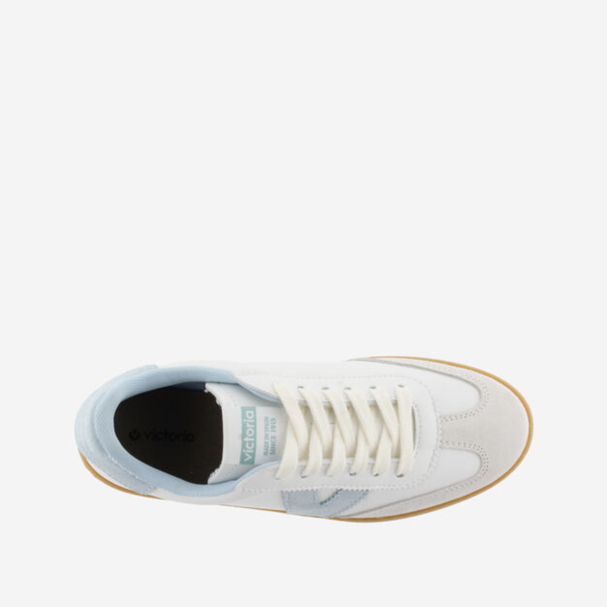 Baskets blanches femme Berlin Ciclista - Celeste