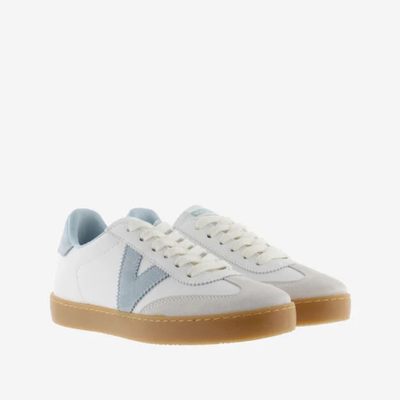 Baskets blanches femme Berlin Ciclista - Celeste