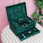 Boîte à Bijoux Denise  - Velours Vert