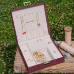 Boîte à Bijoux Anne - Lin bordeaux