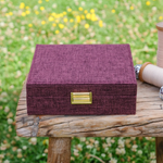 Boîte à Bijoux Anne - Lin bordeaux