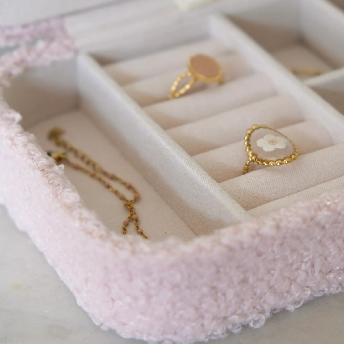 Boîte à Bijoux Brigitte - Moumoute Rose