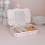 Boîte à Bijoux Brigitte - Pied-de-poule Rose