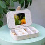 Boîte à Bijoux Brigitte - Velours Côtelé Beige