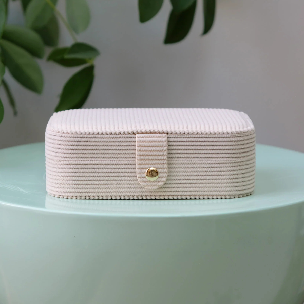 Boîte à Bijoux Brigitte - Velours Côtelé Beige