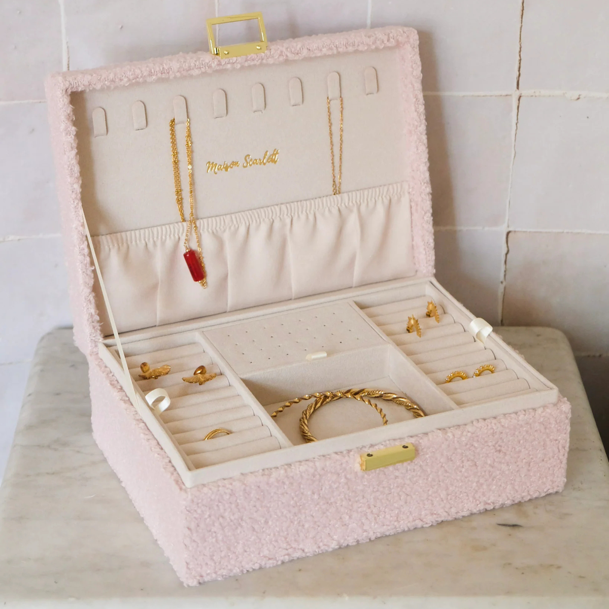 Boîte à Bijoux Louise - Moumoute Rose