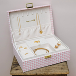 Boîte à Bijoux Louise - Pied-de-poule Rose