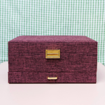 Boîte à Bijoux Denise - Lin Bordeaux