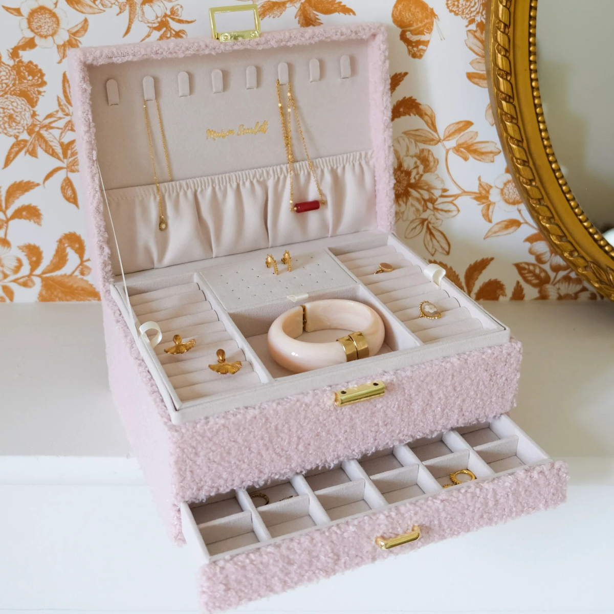 Boîte à Bijoux Denise - Moumoute Rose