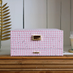 Boîte à Bijoux Denise - Pied-de-poule Rose