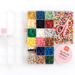 Boîte de 16 couleurs de perles heishi 6 mm - Nature