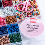 Boîte de 16 couleurs de perles heishi 6 mm - Nature