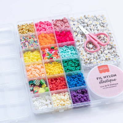 Boîte de 16 couleurs de perles heishi 6 mm - Pop