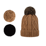 Bonnet 3 pompons - Appletini Camel