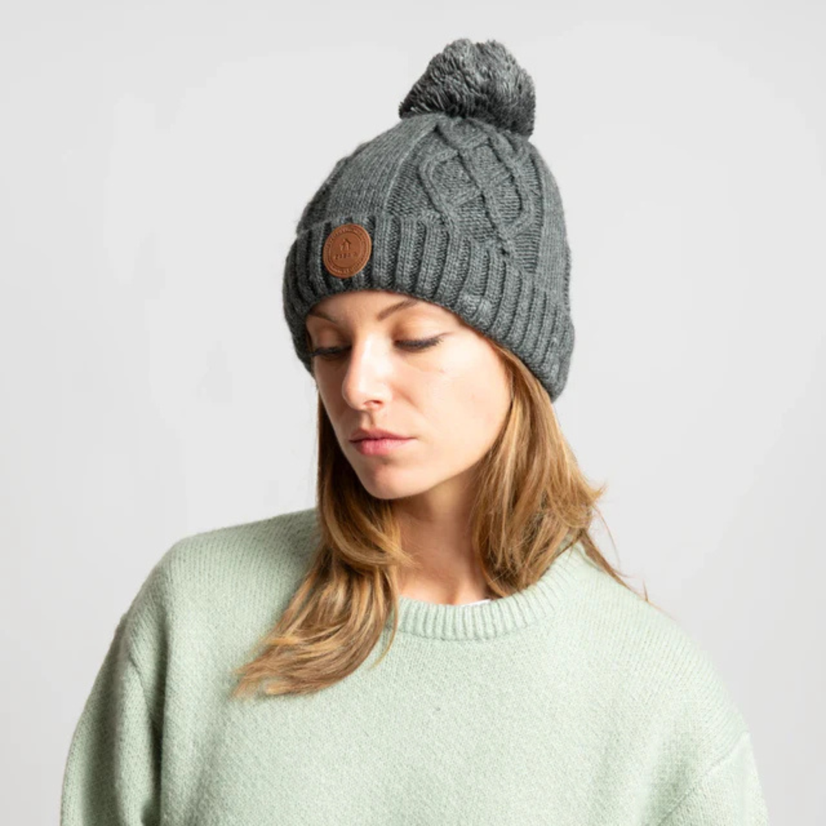 Bonnet 3 pompons - Appletini Gris