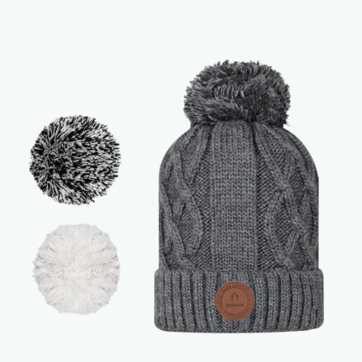 Bonnet 3 pompons - Appletini Gris