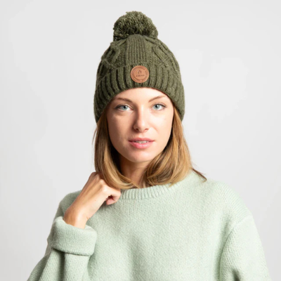 Bonnet 3 pompons - Appletini Khaki