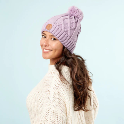 Bonnet 3 pompons - Appletini Lila