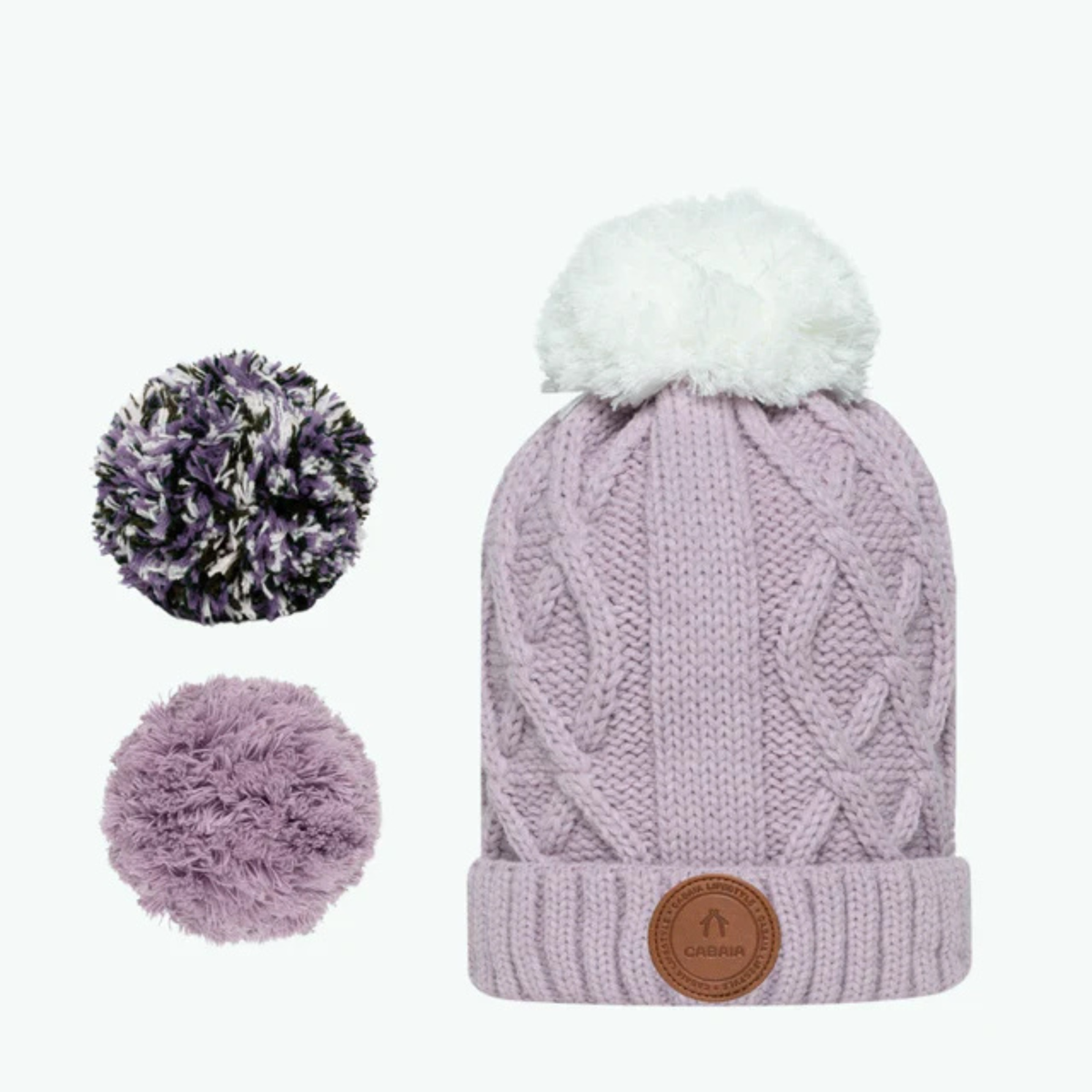 Bonnet 3 pompons - Appletini Lila