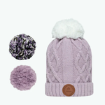 Bonnet 3 pompons - Appletini Lila
