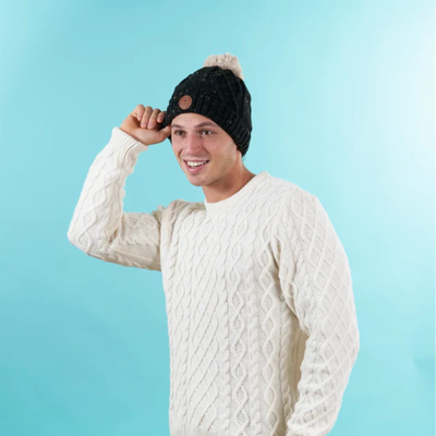 Bonnet 3 pompons - Appletini Noir