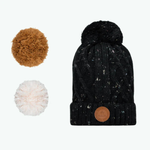 Bonnet 3 pompons - Appletini Noir