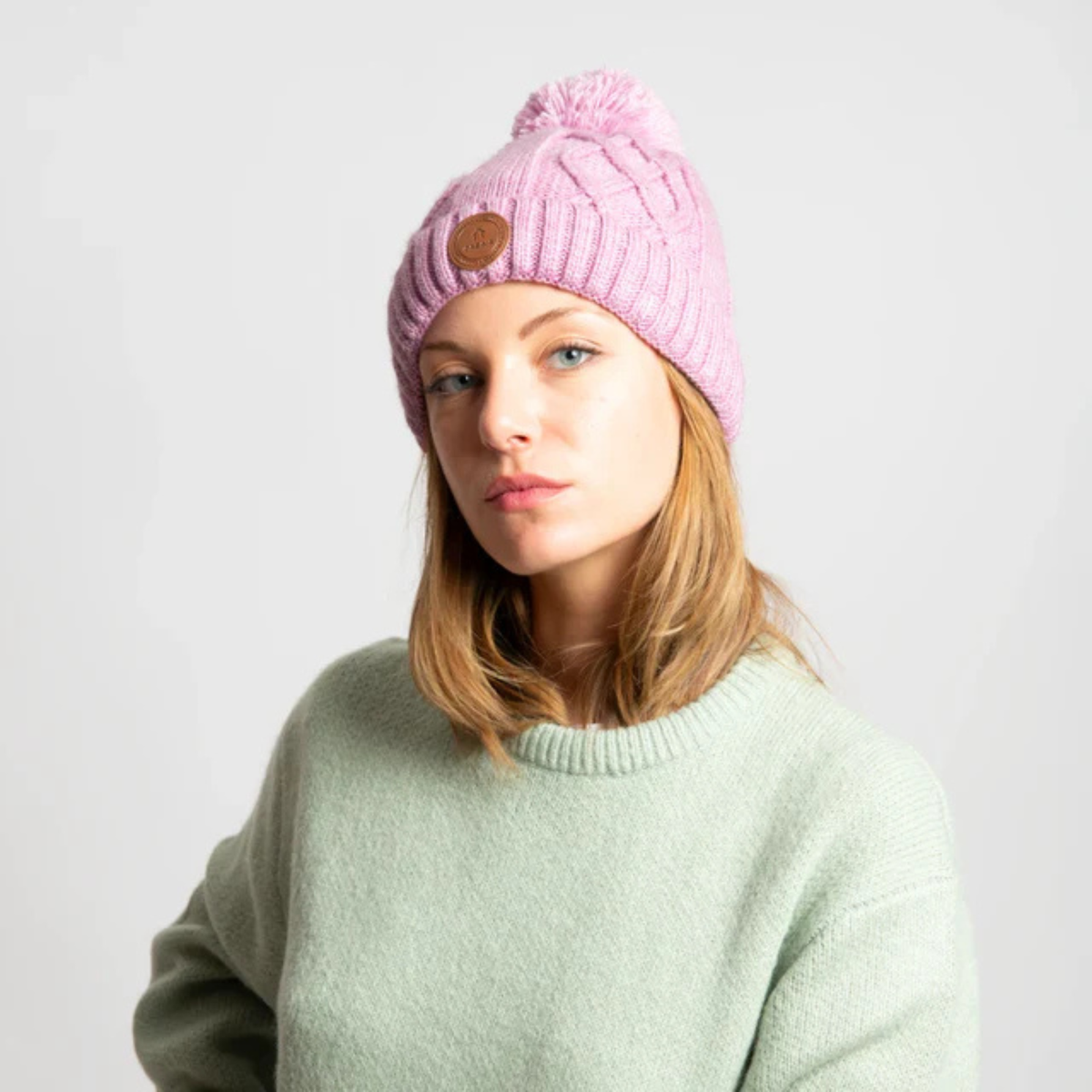 Bonnet 3 pompons - Appletini Rose