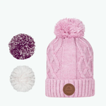 Bonnet 3 pompons - Appletini Rose