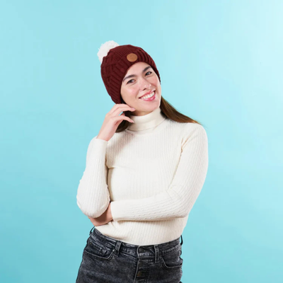 Bonnet 3 pompons - Appletini Rouge
