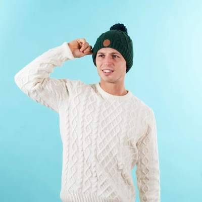 Bonnet 3 pompons - Appletini Vert Foncé