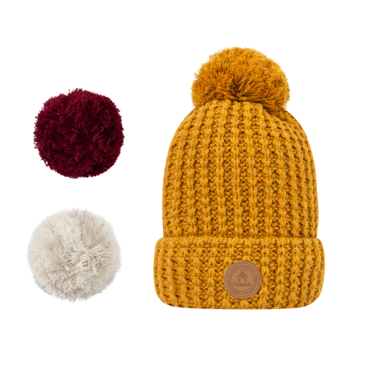 Bonnet 3 pompons - Bandista Mustard