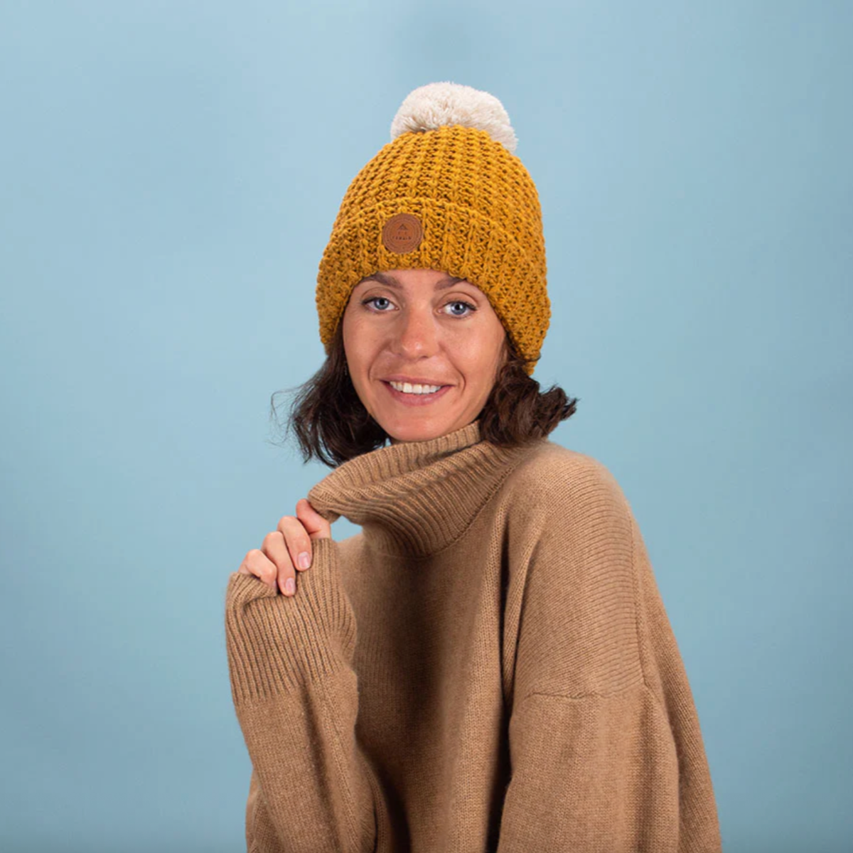 Bonnet 3 pompons - Bandista Mustard