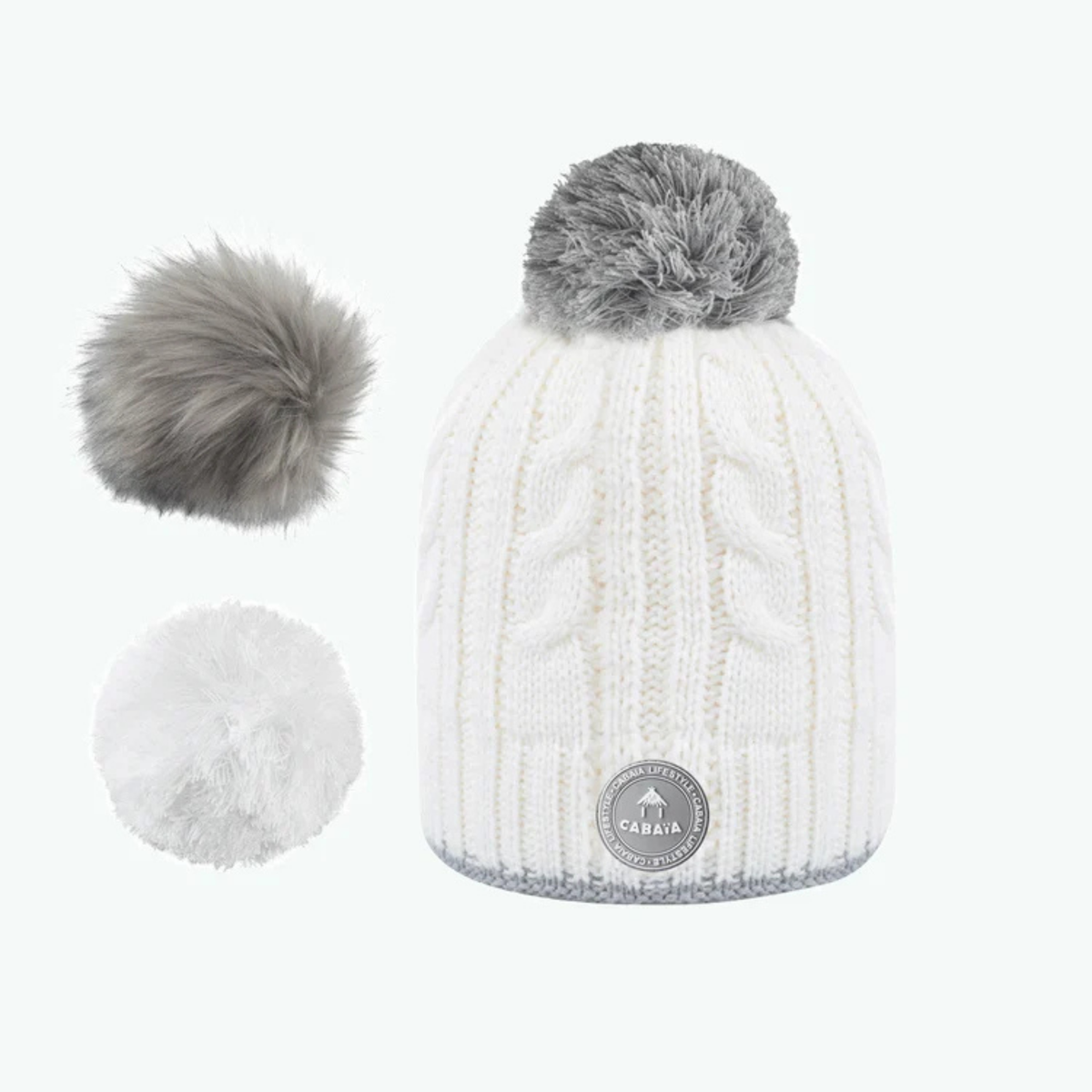 Bonnet 3 pompons - Creamy Gin Blanc