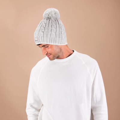 Bonnet 3 pompons - Creamy Gin Gris Clair