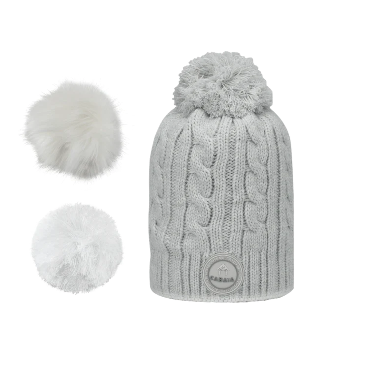Bonnet 3 pompons - Creamy Gin Gris Clair