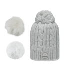 Bonnet 3 pompons - Creamy Gin Gris Clair