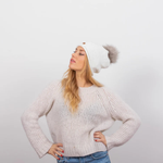 Bonnet 3 pompons - Hydromel Blanc