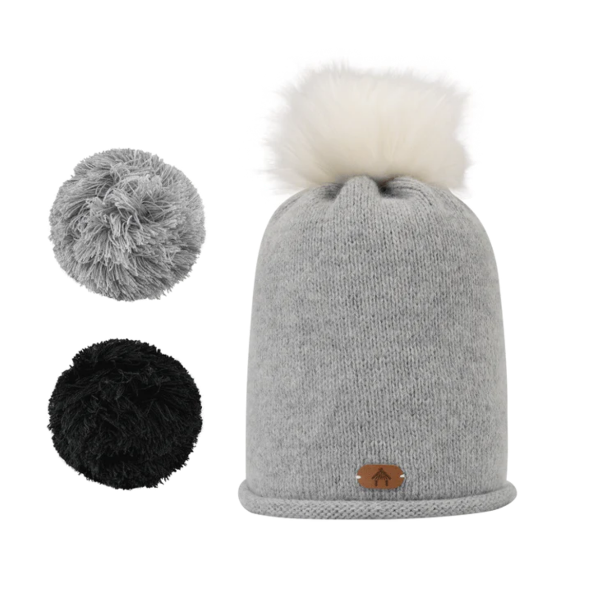 Bonnet 3 pompons - Hydromel Gris