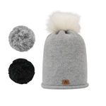 Bonnet 3 pompons - Hydromel Gris