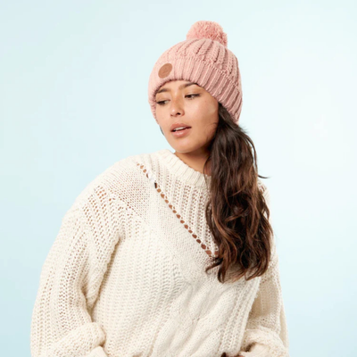 Bonnet 3 pompons - Moscow Mule Rose clair